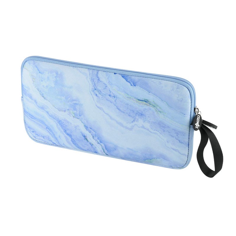 CM Neoprene Carrying Case Bag Protection Pouch Compatible with Magic Keyboard & Mouse, Trackpad (Blue Marble Pattern) - Image 1